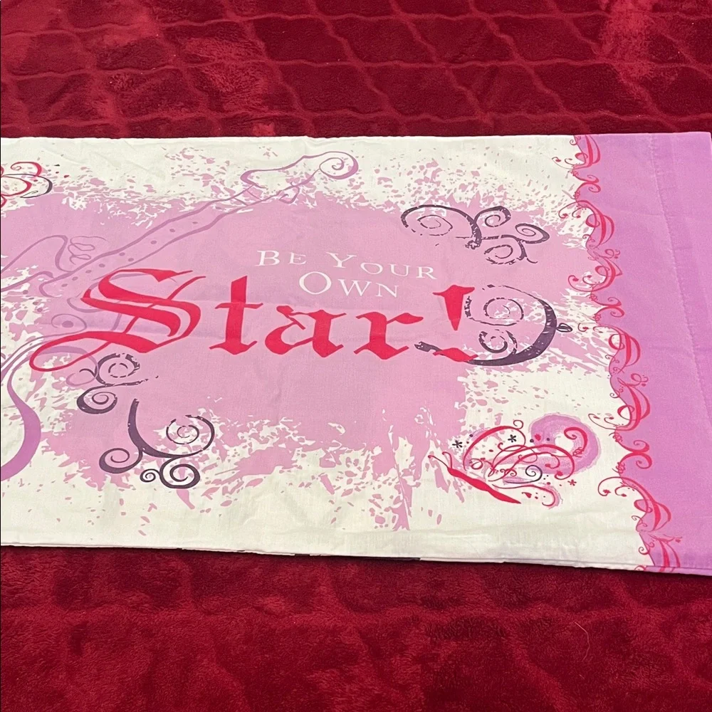 Vintage Rare Y2K Hannah Montana Be Your Own Star Disney Graphic Pillowcase